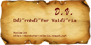 Dörnhöfer Valéria névjegykártya